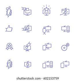 Icon Set. Television And Technology Second Screen.