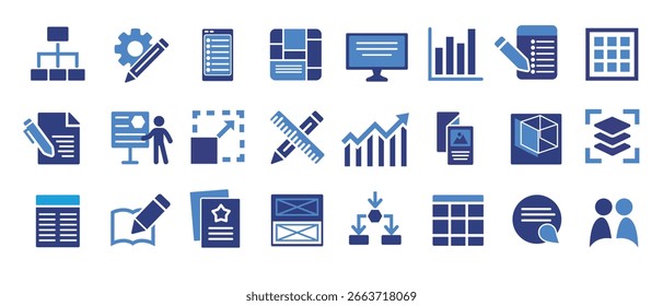 Conjunto de iconos de diseño de Plantilla para muchos propósitos de Elementos de diseño, estilo de Ilustración vectorial aislado.