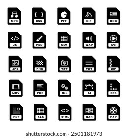 It is an icon set that expresses file formats with illustrations. Made with simple lines.