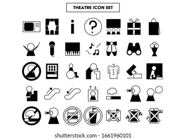 Conjunto de iconos de teatro, concierto