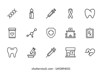 Icon set of therapy. Editable vector pictograms isolated on a white background. Trendy outline symbols for mobile apps and website design. Premium pack of icons in trendy line style.