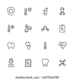 Icon set of therapy. Editable vector pictograms isolated on a white background. Trendy outline symbols for mobile apps and website design. Premium pack of icons in trendy line style.