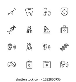 Icon set of therapy. Editable vector pictograms isolated on a white background. Trendy outline symbols for mobile apps and website design. Premium pack of icons in trendy line style.