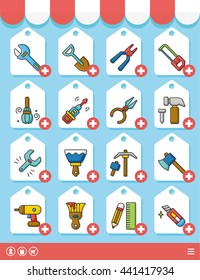 icon set tool vector