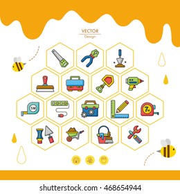 icon set tool vector