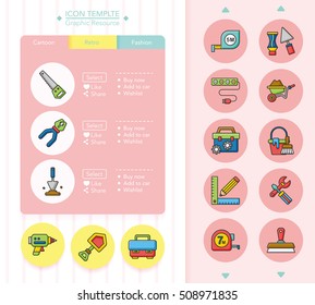 icon set tool vector