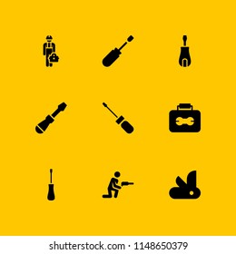  icon set with toolbox, swiss army knife and screwdriver vector illustration for graphic design and web