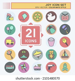 Icon Set Toy - Color Mate Style - Simple illustration,Design template vector, Good for prints, posters, advertisements, announcements, info graphics, etc.