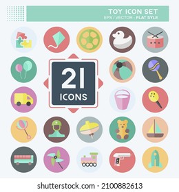Icon Set Toy - Flat Style - Simple illustration,Design template vector, Good for prints, posters, advertisements, announcements, info graphics, etc.