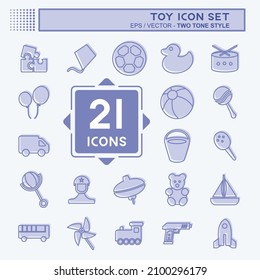 Icon Set Toy - Two Tone Style - Simple illustration,Design template vector, Good for prints, posters, advertisements, announcements, info graphics, etc.