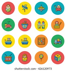 icon set toy vector
