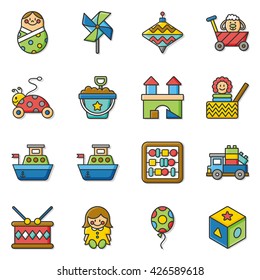 icon set toy vector