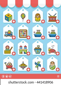 icon set toy vector