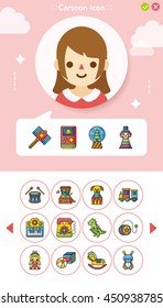 icon set toy vector