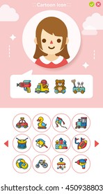 icon set toy vector