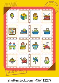 icon set toy vector