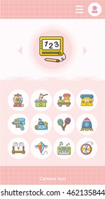 icon set toy vector