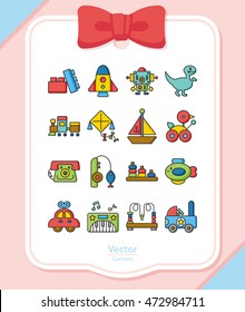 icon set toy vector