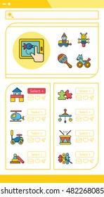 icon set toy vector