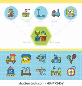 icon set toy vector