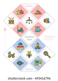 icon set toy vector