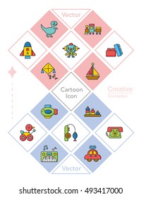 icon set toy vector