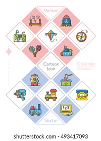 icon set toy vector
