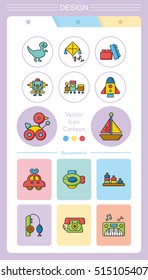 icon set toy vector