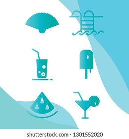 icon set traelling holiday with solid style
