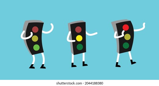 icon set traffic lights with stop, wait and go symbols for traffic signs posters and more