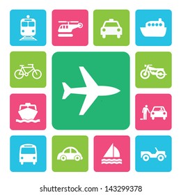 Icon Set Traffic on  Isolated white background