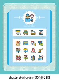 icon set traffic vector
