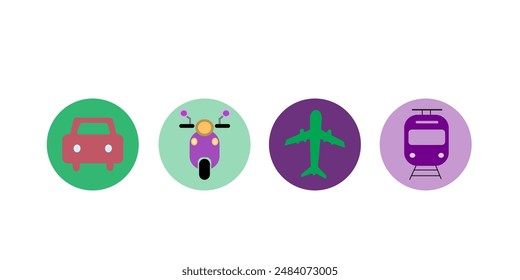 Icon Set, Transport  with four desaign tranportation