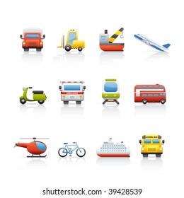 Icon Set - Transport. Set of icons on white background in Adobe Illustrator EPS 8 format for multiple applications.