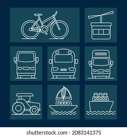 icon set of transport symbols