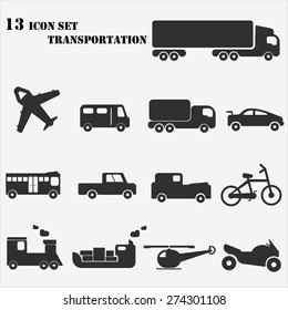 Icon set transportation