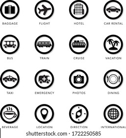 Conjunto De Iconos Para Aplicaciones De Viaje