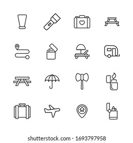 Icon set of travel. Editable vector pictograms isolated on a white background. Trendy outline symbols for mobile apps and website design. Premium pack of icons in trendy line style.