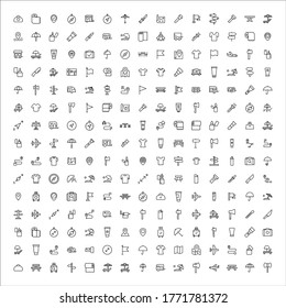 Icon set of travel. Editable vector pictograms isolated on a white background. Trendy outline symbols for mobile apps and website design. Premium pack of icons in trendy line style.