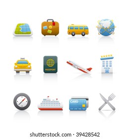 Icon Set - Travel. Set of icons on white background in Adobe Illustrator EPS 8 format for multiple applications.