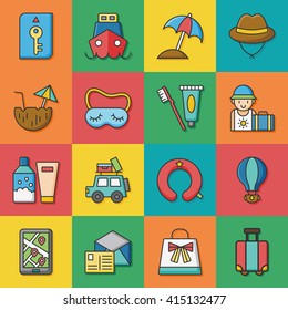 icon set travel vector