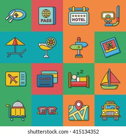 icon set travel vector