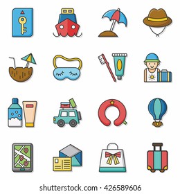 icon set travel vector