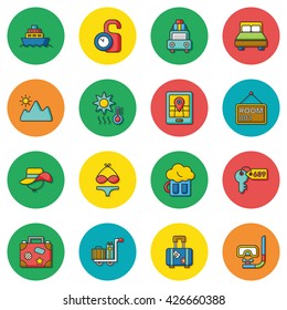 icon set travel vector