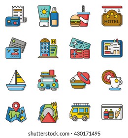 icon set travel vector