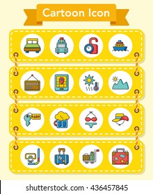 icon set travel vector