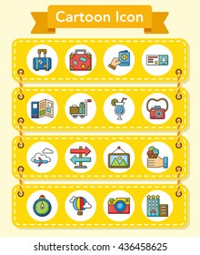 icon set travel vector