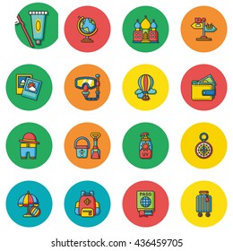 icon set travel vector