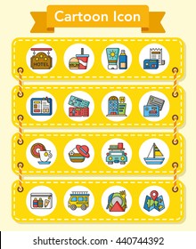 icon set travel vector