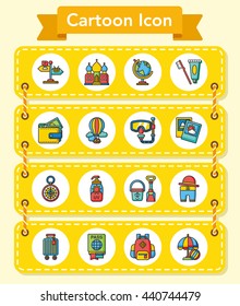 icon set travel vector